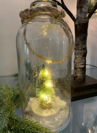 Joulukuusi led-lasipullo