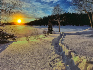 Led-taulu 30x40cm talvinen aurinko (ajastin)