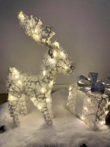 Poro Maisa, led-valoilla, valkoinen