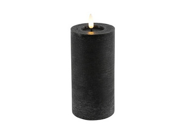 Musta 15cm, LED-pöytäkynttilä (ajastin)