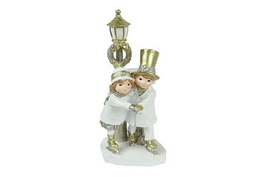 Luisteleva pariskunta 21cm Dickens, valkoinen