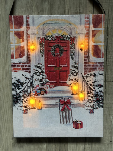Joulu ovi Led-taulu 20x15cm