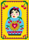 Turkoosi kirsikkamaatuska-postikortti