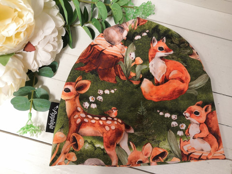 Vihreä Bambi ja metsäneläimet pipo