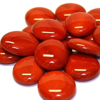 Glass Gems, 100g, Red Marble