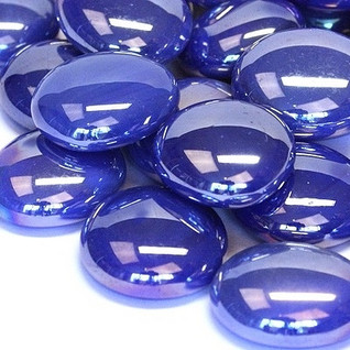 Glass Gems, 100g, Blue Opalescent