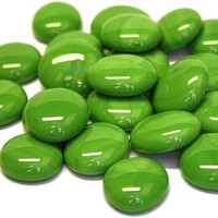 Glaspärlor, 100 g, Green Marble