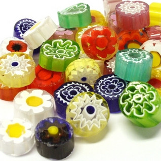 Millefiori, 11/12 mm, Läpikuultavat, 50 g