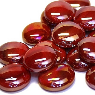 Glass Gems, 500g, Red Opalescent