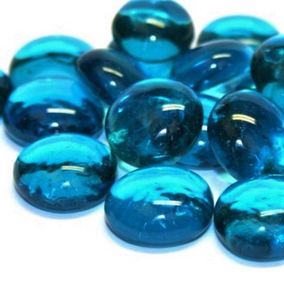 Glass Gems, 500g, Turquoise Crystal, transparent