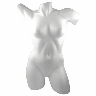 Styroxtorso, nainen, korkeus 69 cm