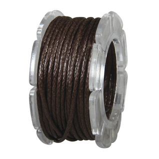 Cotton cord, 5 m, brown, waxed