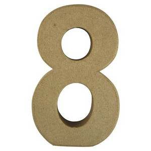 Papier Mache Number, 4 inch, 3