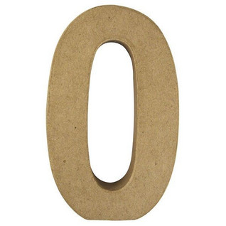 Papier-mâché number, 15x9,4x3 cm, 0