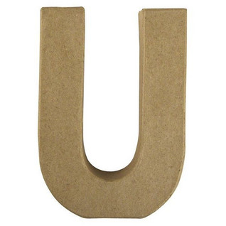 Papier-mâché letter, 15x10,5x3 cm, U