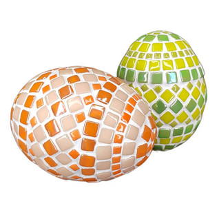 Easter eggs, 2 pcs, Green-Orange, DIY