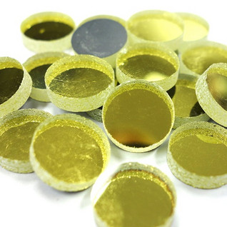 Mirror Mosaic, Gold, round, 12 mm, 500g