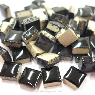 Mini Glazed Ceramic, Black, 81 tiles