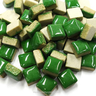 Mini Glazed Ceramic, Green, 81 pcs