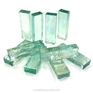 Form Glass, Rectangle, Aqua, 10 pcs