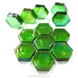 Form Glass, Hexagon, Green, 12 kpl