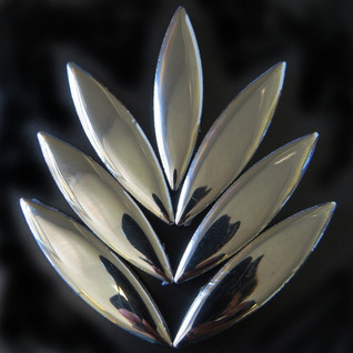 Ceramic ellipse, Silver, 4 pcs