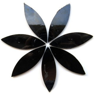 Large petals, Pure Black, 7 pcs