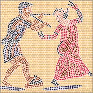 Tanssijat, antiikki, 30x30 cm