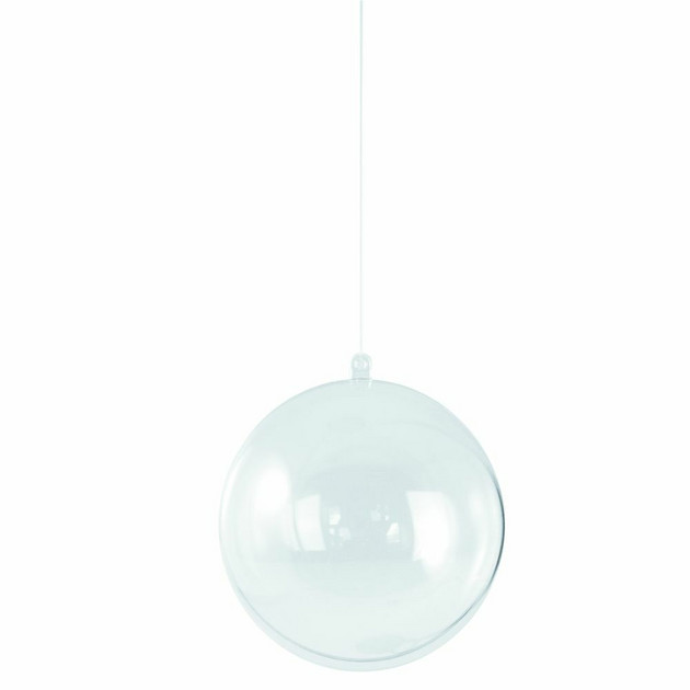 Plastic ball, 2 parts, 14 cm, transparent – MosaiikkiMyymälä