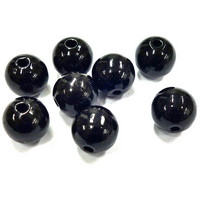 Wooden beads,16mm ø, 15pcs., black 