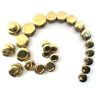 Glazed ceramic circles, Gold, 50 g