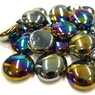 Glass Gems, 500g, Black Opalescent