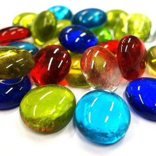 Glass Gems, 1kg, Multicolour Mix