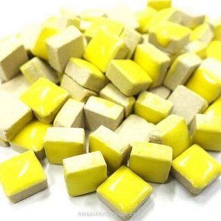Mini Glazed Ceramic, Yellow, 81 pcs