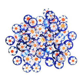Millefiori beads, 25 pcs, Blue-Red