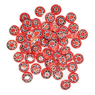 Millefiori beads, 30 pcs, Red