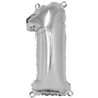Foil balloon, number 1 silver