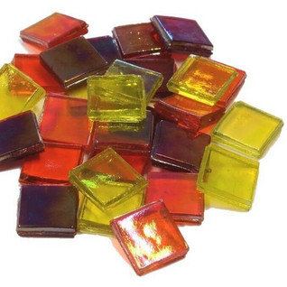 Ice Glass, läpikuultava, Yellow-Red Mix, 1 kg