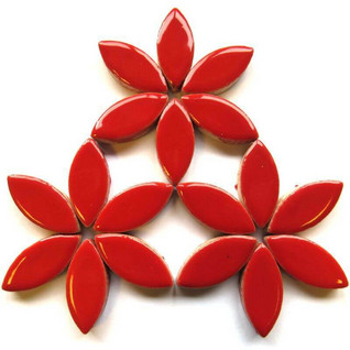 Ceramic leaves, Red, 25mm, 50g