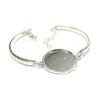 Armband, rund, 20 mm, silverfärgat