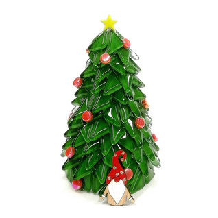 Mosaikgran + tomte, DIY, 14cm
