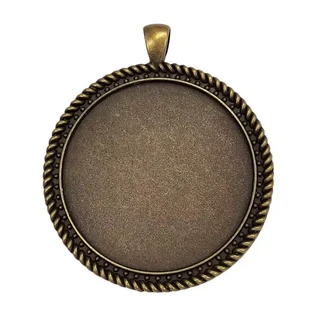 Pendant base, 49 mm, round, decorative, c. bronze