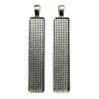 Pendant bases, rectangle, 2 pcs