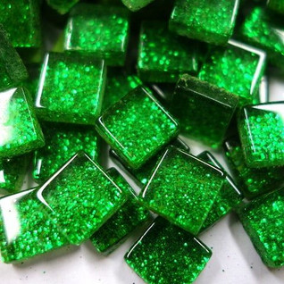 Mini Glitter, 1x1 cm, Green 50 g