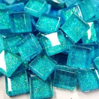 Mini Glitter, 1x1 cm, Turquoise 50 g