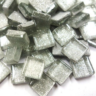 Mini Glitter, 1x1 cm, Silver 50 g