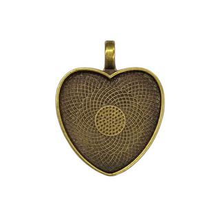 Pendant base, heart, c. bronze