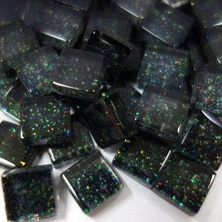 Mini Glitter, 1x1 cm, Black 500 g
