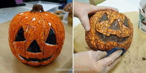 Mosaik av Halloween-pumpor.