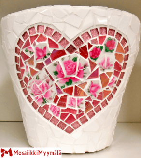 Mosaic flower pot work-in-progress